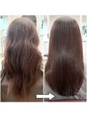 髪質改善ケア酸性ストレートでドライヤーするだけで艶髪へ