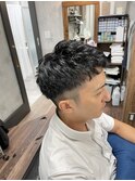 【癖毛を活かした、メンズビジネスショート】癖毛カット