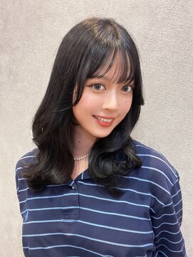 ロンド フィーユ(Lond fille) グレーブラックカラーロングくびれヘア