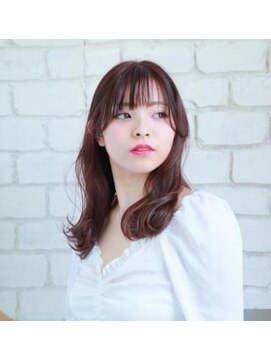 ヘアーアンドメイク レカン(Lecrin) ゆるふわセミロング×ピンクブラウン