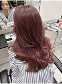 ダブルカラーケアブリーチピンクベージュカラーワンホンレイヤー
