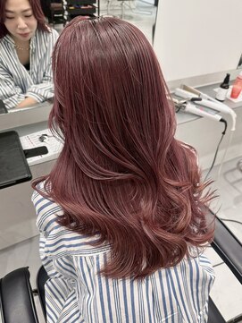 リムレスバイサンク 万代 新潟駅(LIMLESS by cinq) ダブルカラーケアブリーチピンクベージュカラーワンホンレイヤー