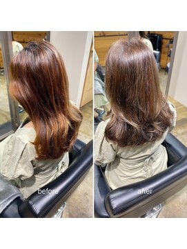ヘアサロン ピース(hair salon PIECE) 艶カラー　オリーブベージュ　レイヤーカット