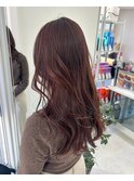 赤みを活かす柔らかブラウン×レイヤーカット