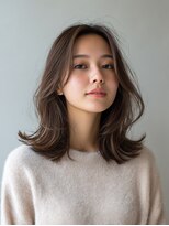 ロッソ 大橋店(Rosso) センター分けの外ハネミディ【大橋】