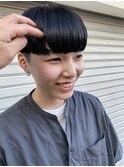 ツーブロックマッシュショート×オン眉