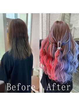 ARビューティー ギンザ(AR Beauty Ginza) ユニコーンカラー#シールエクステ#ツートンカラー#韓国#銀座