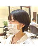 ショットカットショートボブ丸みショートくびれショート耳掛け