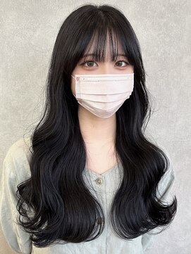 アース コアフュールボーテ 伊勢崎(EARTH coiffure beaute) ブラック_イルミナカラー_ヨシンモリ_顔周りレイヤー