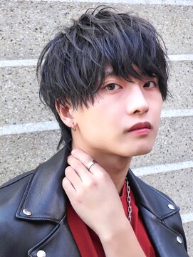 エイド 本店(aid) ラウンドマッシュウルフ無造作束感メンズショート