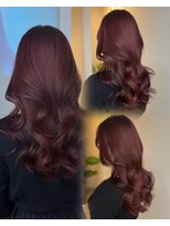 バンクスヘアー(BANK'S HAIR)&nbsp;髪質改善　池袋　ワインレッド　ローズブラウン　韓国巻き