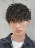 メンズシースルーマッシュニュアンスパーマシャドウパーマテテ風