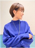 ハンサムショート/丸みショートボブ/20代30代40代50代/顔周り