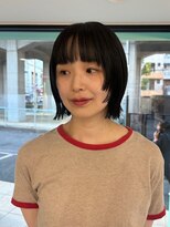 ビーヘアー 近鉄八尾店(Bee.hair)&nbsp;顔周りのラインで魅せる暗髪ボブ／近鉄八尾