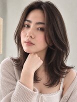 キース ヘアアンドメイク 恵比寿(kith. hair&make)&nbsp;顔まわりカット/透明感シアーブラウン/ミディアム/くびれ
