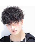フェザースパイラル無造作グランジツーブロックマッシュショート
