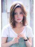 【LANY 横浜】かきあげミディアムレイヤー×モカベージュ