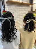 ハーフアップヘアアレンジ!