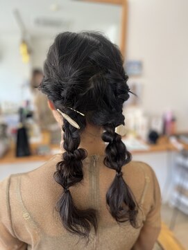 オダンゴヘアー(odango hair) 編みおろし