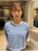 ボルドー ミニボブ 切りっぱなしボブ