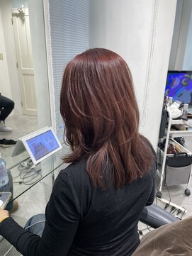 エアー 青山(AIR) ピンクオレンジカラー/レイヤーカット