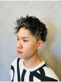 スパイラルパーマ/ツイストパーマ/アップバング/メッシュ/メンズ