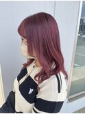 2ブリーチ目安/カシスピンク/ミディアムレイヤー