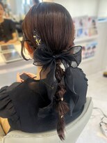 マリアバイアフロート(Maria by AFLOAT)&nbsp;【山田】金箔アレンジ　リボンアレンジ　編みおろしヘア