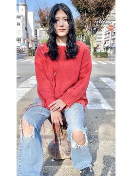 コンビネーション(combination) ロングパーマ　ミディアムパーマ　オリーブグレージュ