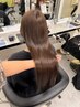 カット+ストレートパーマ＋ワンカラー+炭酸泉Spa【￥18700】
