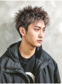 ビジネスショートツーブロックフェードスパイキーショート短髪