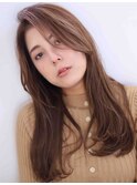 顔周りレイヤーセミロング
