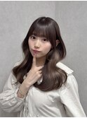 透明感カラー/顔まわりカット/マロンベージュ