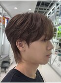 シースルーマッシュウルフフェザーショートブラウン