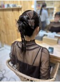 アップスタイル×シフォンリボン