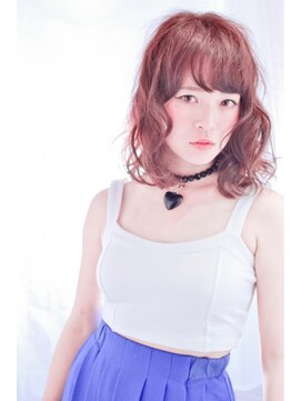 スノッブリコ(snob rico) 【snob rico】存在感あるカジュアルガーリーxピンクベール