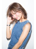 大人可愛い小顔フレンチシックボブベージュカラー