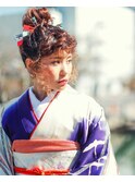 成人式ヘアお団子くるくるスタイル♪