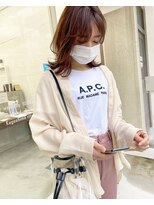 エマ 照国店(EMMA) レイヤーボブ　レイヤーカット　ウルフ　ピンクベージュ