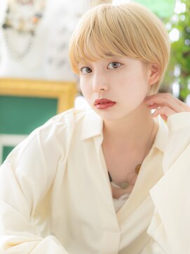 カバーヘア ブリス 川口(COVER HAIR bliss) 外国人風ブリーチオンカラー小顔刈り上げ女子T2川口10代20代30代