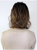 バレイヤージュ_くびれヘアビタミンカラー_ba341111