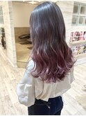ラベンダーグレー×ピンクグラデーションカラー【平井】
