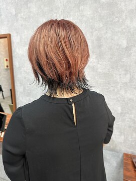 シールドヘアー 沖縄 新都心(C'LD Hair) 【 C’LD 】ショートウルフ/ウルフカット/コーラルピンク/ウルフ