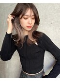 フェイスハイライト/ベージュカラー/インナーカラー/くびれヘア