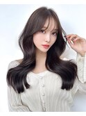 大人可愛い韓国レイヤー 顔まわり前髪小顔ヘア 似合わせ