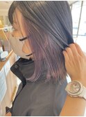切りっぱなしボブのイヤリングカラー/レイヤーボブ