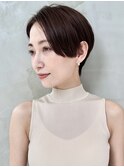 前髪なしショートヘアハンサムショートショートボブ30代40代50代