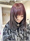 レイヤーカット　エンドカラー　ブラック　横浜　卒業式