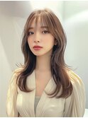 韓国ヘーゼルブラウンベージュ#レイヤーカット#髪質改善#前髪