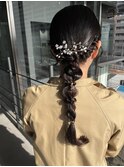大人っぽ編み下ろしヘア